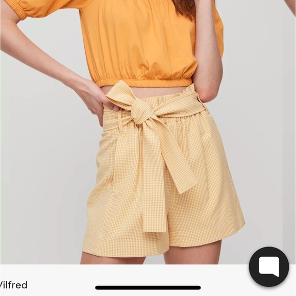 Wilfred Dressy high waisted shorts by Aritzia women’s 00 checked toe- belt - Picture 2 of 7